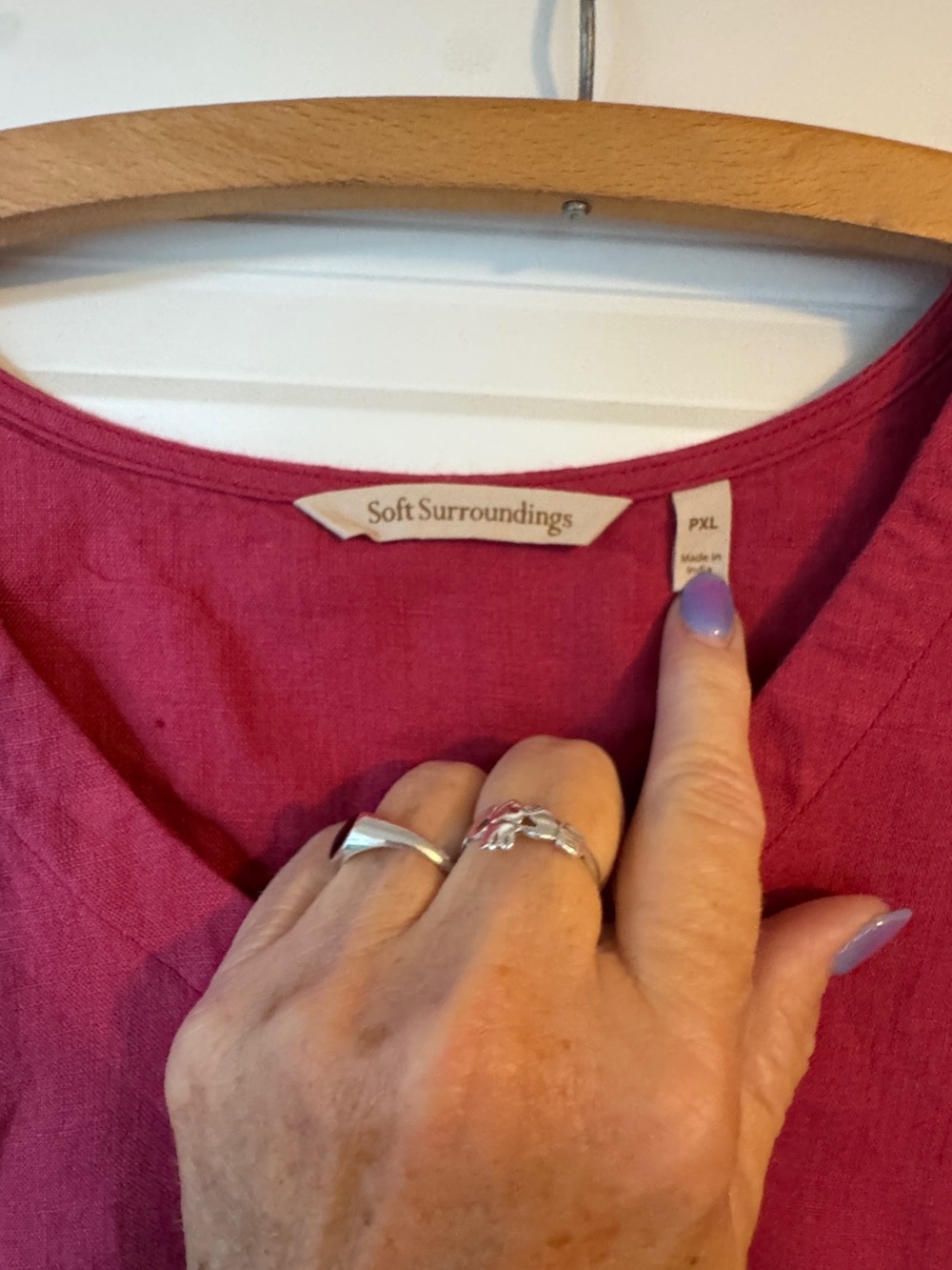 Soft Surroundings Raspberry V-Neck Tunic - Picture 2 of 2